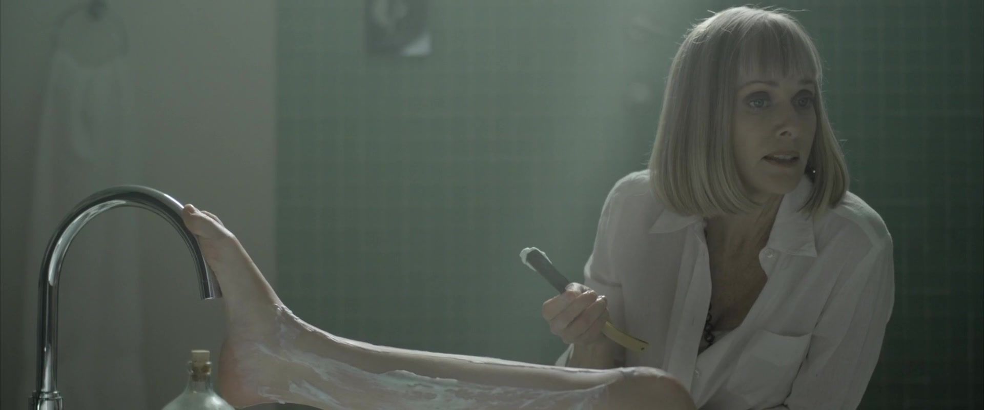 Riley Steele Shaving legs and a nude scene in the bathroom with topless celebrity Sara Malakul of the movie "Sun Choke" Ladyboy
