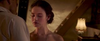 Ghetto Sex video Lily James nude - The Exception (2016) Penis Sucking