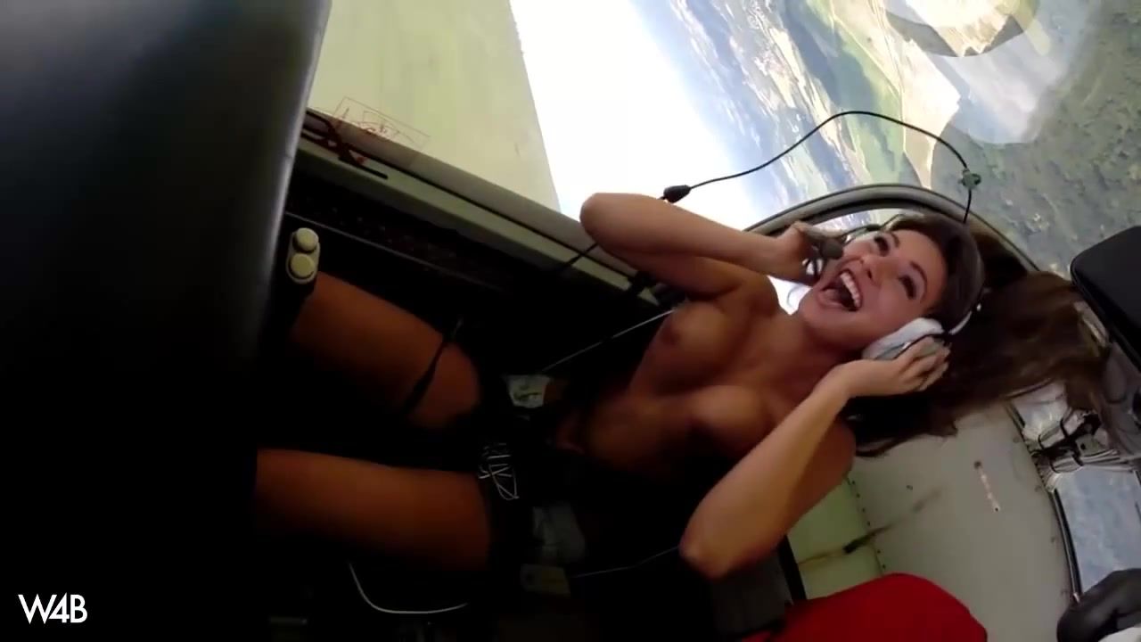 Flagra Naked Fly Girl - Model Topless in the air. Documentary Fishnets