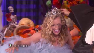 Latex Hot scene Beth Behrs Sexy - The Wickedly Fun - The Ellen DeGeneres Show 2016 Kathia Nobili