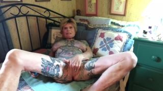 DateInAsia Old Naked Tattooed Woman Granny Sniffing Poppers...