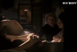 Lady Mustachioed old guy provokes wife to kiss and touches teen's titties in DeadWood Season 1 Fishnets