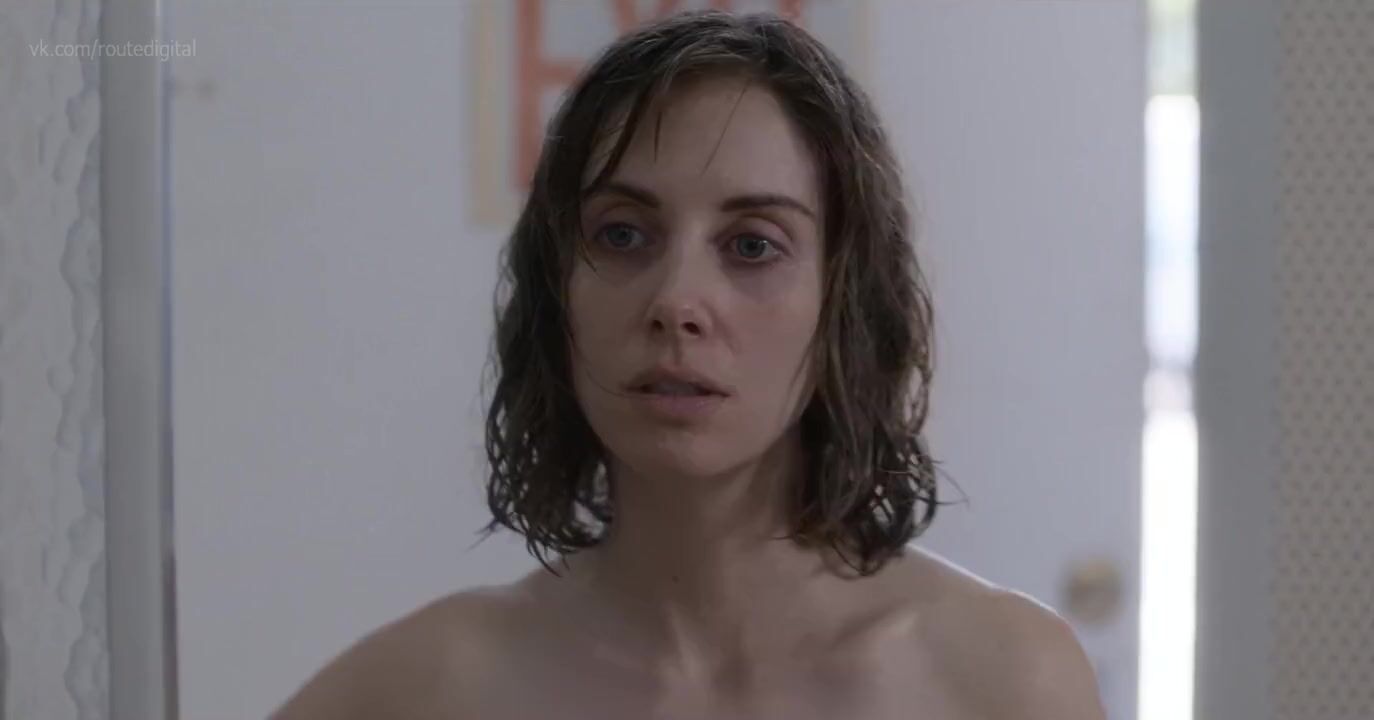 Sis Alison Brie comes out of shower and ends up naked in store in Horse Girl (2020) 3some