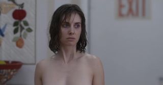 3D-Lesbian Alison Brie comes out of shower and ends up naked in store in Horse Girl (2020) Tits Big Tits
