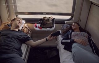 Blondes Turkish Dilan Cicek Deniz is penetrated by stranger in train in One-Way to Tomorrow Exhibition