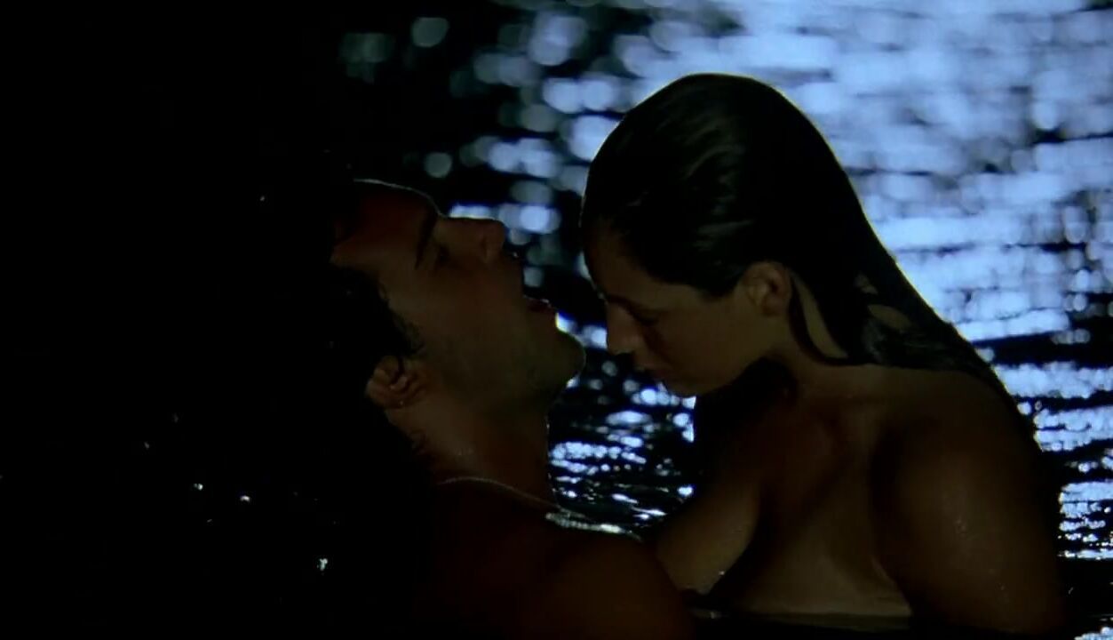 UpForIt Kelly Brook flirts with the brutal young man and has hard sex in Survival Island Behind - 1