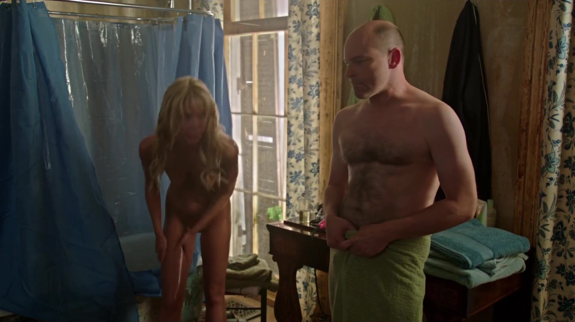 Nipples Bald man is too faithful to be carnal with Riki Lindhome in horror movie Hell Baby (2013) Sexual Threesome - 2