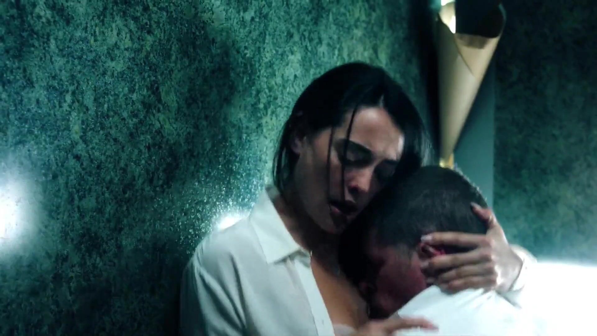 Asslick Man entices Natalie Martinez and finally hooks up with her in elevator in Into the Dark WatchersWeb - 1